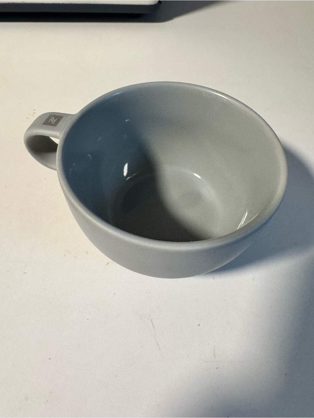 Big Game for Nespresso Light Gray Ceramic Cappucino Cup with Handle